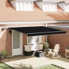 Behúzható napellenző Fekete 400 × 350 cm szövet