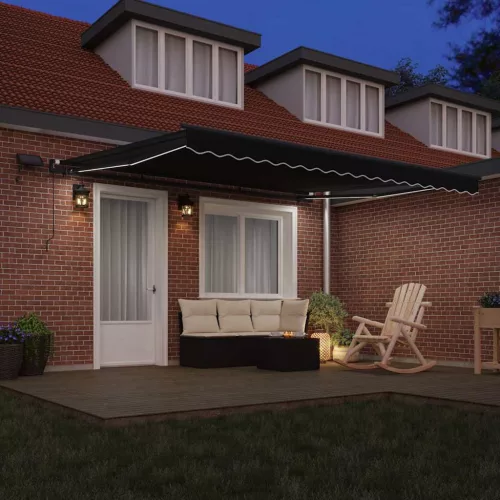 Behúzható napellenző Fekete 400 × 350 cm szövet