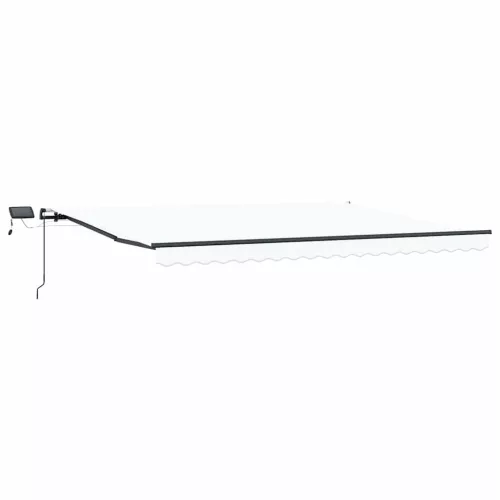 Behúzható napellenző LED -es lámpákkal Fehér 400 ×350 cm szövet