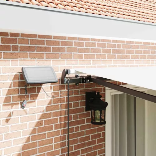 Behúzható napellenző LED -es lámpákkal Fehér 400 ×350 cm szövet