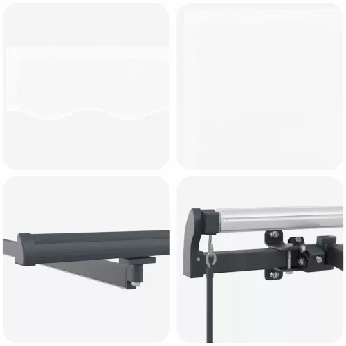 Behúzható napellenző LED -es lámpákkal Fehér 400 ×350 cm szövet