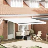 Behúzható napellenző tartalmaz Fehér 400 × 350 cm szövet