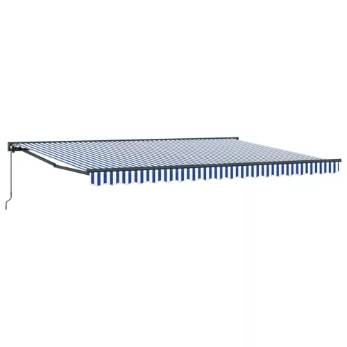 Behúzható napellenző Kék és Fehér 450x300 cm szövet