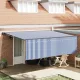 Behúzható napellenző Kék és fehér 450 × 300 cm szövet