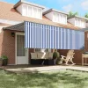Behúzható napellenző Kék és fehér 450 × 300 cm szövet