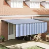 Behúzható napellenző Kék és fehér 450 × 300 cm szövet