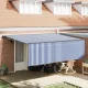 Behúzható napellenző Kék és fehér 450 × 300 cm szövet