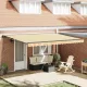 Behúzható napellenző Narancs és fehér 450x300 cm szövet