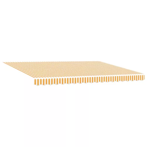Behúzható napellenző Narancs és fehér 450x300 cm szövet