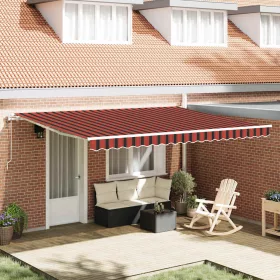   Behúzható napellenző 450 × 300 cm narancssárga és barna