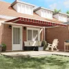 Behúzható napellenző 450 × 300 cm narancssárga és barna