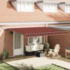 Behúzható napellenző narancssárga és barna 450 × 300 cm szövet