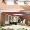 Behúzható napellenző narancssárga és barna 450 × 300 cm