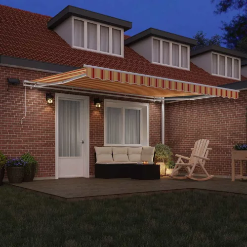 Behúzható napellenző sárga és narancssárga 450 ×300 cm szövet