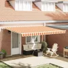 Behúzható napellenző 450 × 300 cm sárga és narancssárga