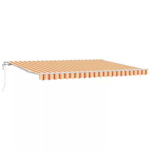 Behúzható napellenző 450 × 300 cm sárga és narancssárga