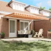 Behúzható napellenző 450 × 300 cm sárga és narancssárga