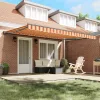 Behúzható napellenző Sárga és narancs 450x300 cm szövet