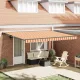 Behúzható napellenző Sárga és narancs 450x300 cm szövet