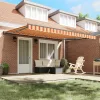 Behúzható napellenző Sárga és narancs 450x300 cm szövet