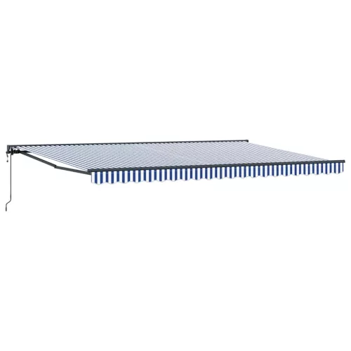 Behúzható napellenző Kék és Fehér 500x300 cm szövet