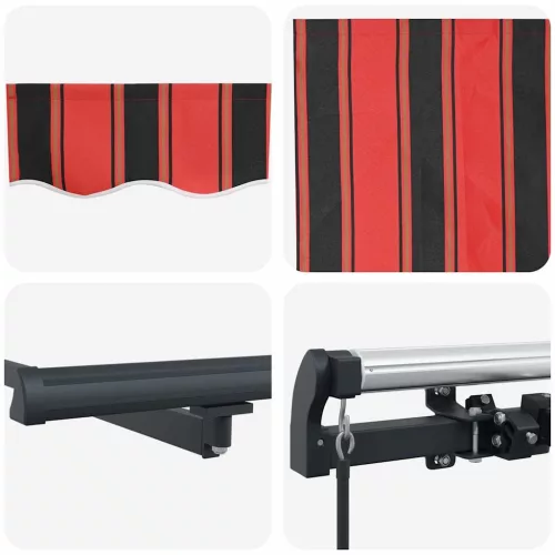 Behúzható napellenző narancssárga és barna 500 × 300 cm szövet