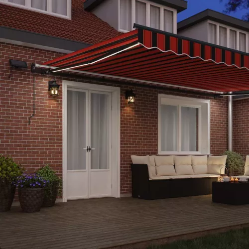Behúzható napellenző narancssárga és barna 500 ×300 cm szövet