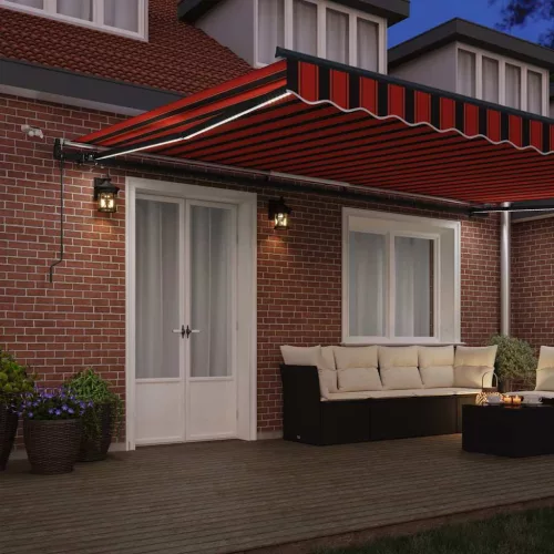 Behúzható napellenző narancssárga és barna 500 × 300 cm szövet
