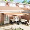 Behúzható napellenző Sárga és narancs 500 ×300 cm Szövet és Fém