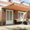 Behúzható napellenző Sárga és narancs 500x300 cm szövet