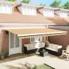 Behúzható napellenző Sokszínű 500 ×300 cm Szövet és Fém
