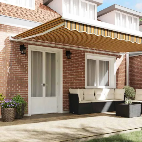 Behúzható napellenző Sokszínű 500 ×300 cm Szövet és Fém