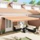 Behúzható napellenző 500 × 350 cm sárga és narancssárga