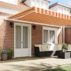 Behúzható napellenző 500 × 350 cm sárga és narancssárga
