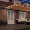 Behúzható napellenző sárga és narancssárga 500 ×350 cm szövet