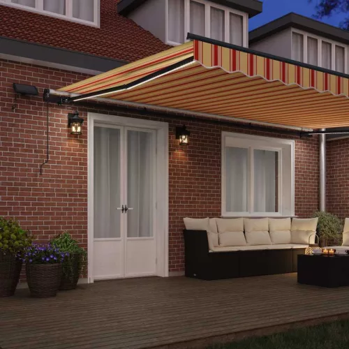 Behúzható napellenző sárga és narancssárga 500 ×350 cm szövet