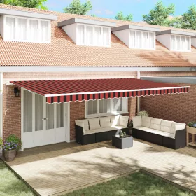   Behúzható napellenző 600 × 300 cm narancssárga és barna
