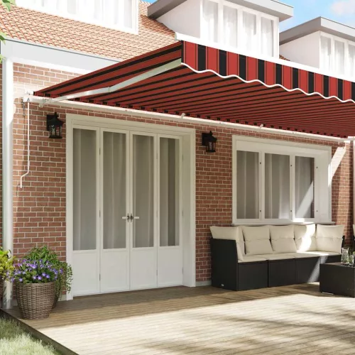 Behúzható napellenző 600 × 300 cm narancssárga és barna