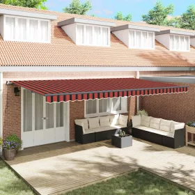   Behúzható napellenző narancssárga és barna 600 × 300 cm szövet