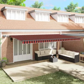   Behúzható napellenző narancssárga és barna 600 ×300 cm szövet