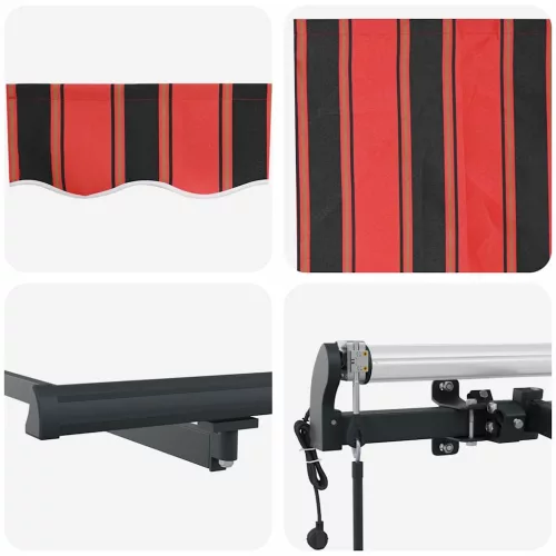 Behúzható napellenző narancssárga és barna 600 ×300 cm szövet
