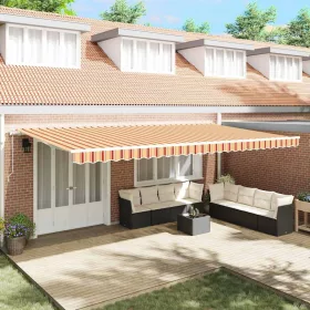   Behúzható napellenző 600 × 300 cm sárga és narancssárga
