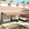 Behúzható napellenző sárga és narancssárga 600 ×300 cm szövet