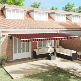   Behúzható napellenző narancssárga és barna 600 ×350 cm szövet