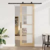 Csúszóajtó ORKDAL Barna 78 x 232 cm Fa és fém