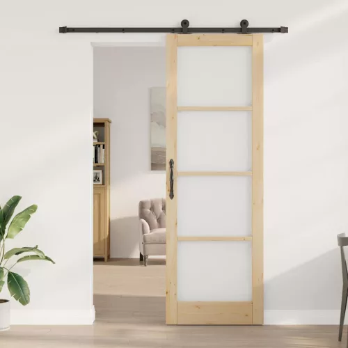Csúszóajtó ORKDAL Barna 78 x 232 cm Fa és fém