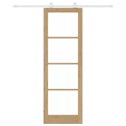 Csúszóajtó ORKDAL Barna 78 x 232 cm Fa és fém