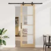 Csúszóajtó ORKDAL Barna 78 x 232 cm Fa és fém