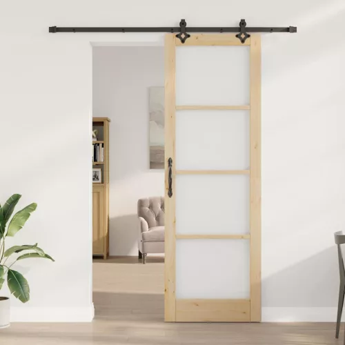 Csúszóajtó ORKDAL Barna 78 x 232 cm Fa és fém