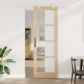 Csúszóajtó Barna 78 x 232 cm Fa és fém